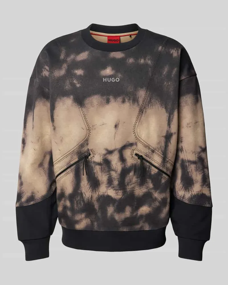 HUGO BOSS Sweatshirt mit Label-Print Modell 'Dautumnas Mittelbraun