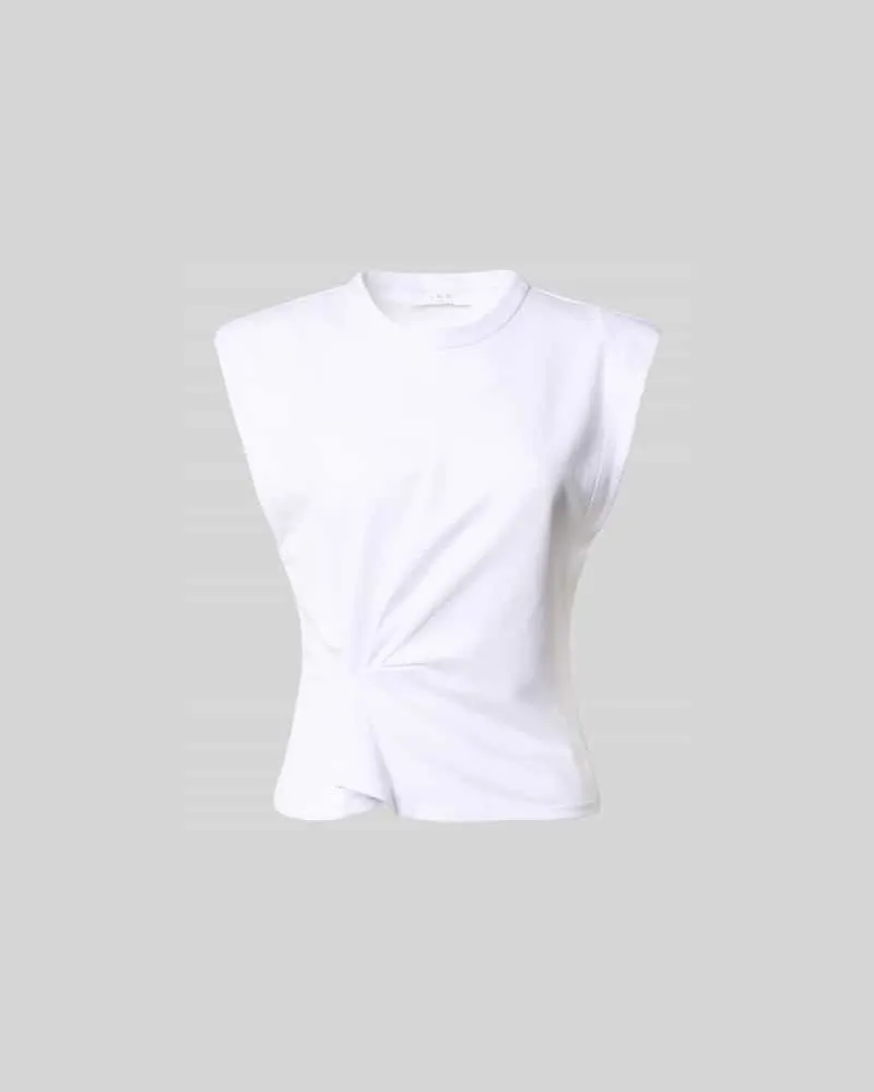 IRO Regular Fit T-Shirt mit Zierfalten Weiss
