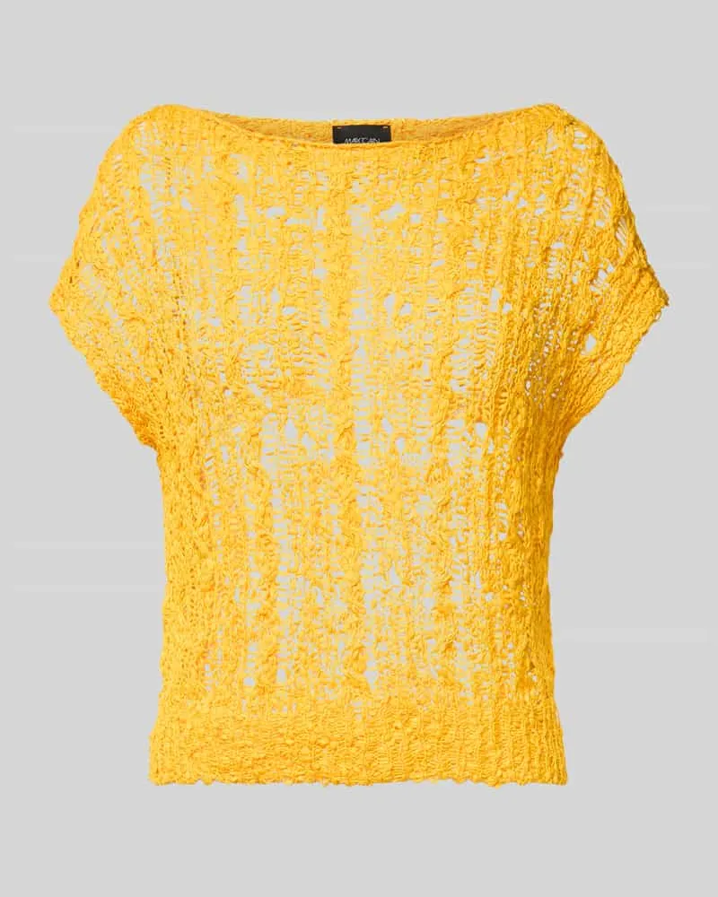 Marc Cain Strickshirt mit Rundhalsausschnitt Senf
