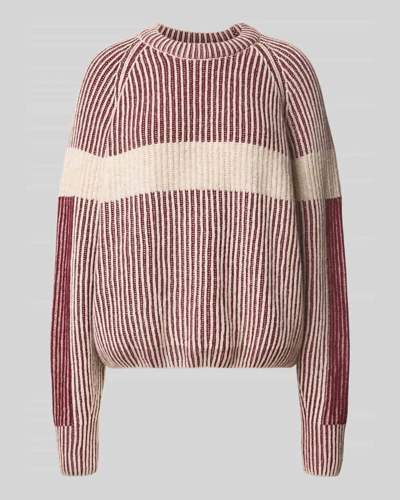 Armedangels Loose Fit Pullover aus Woll-Mix Modell 'RIB ARTWORK KNIT Bordeaux
