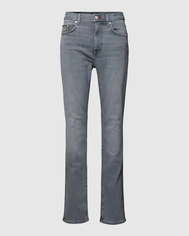 Tommy Hilfiger Slim Fit Jeans im 5-Pocket-Design Modell 'BLEECKER Hellgrau