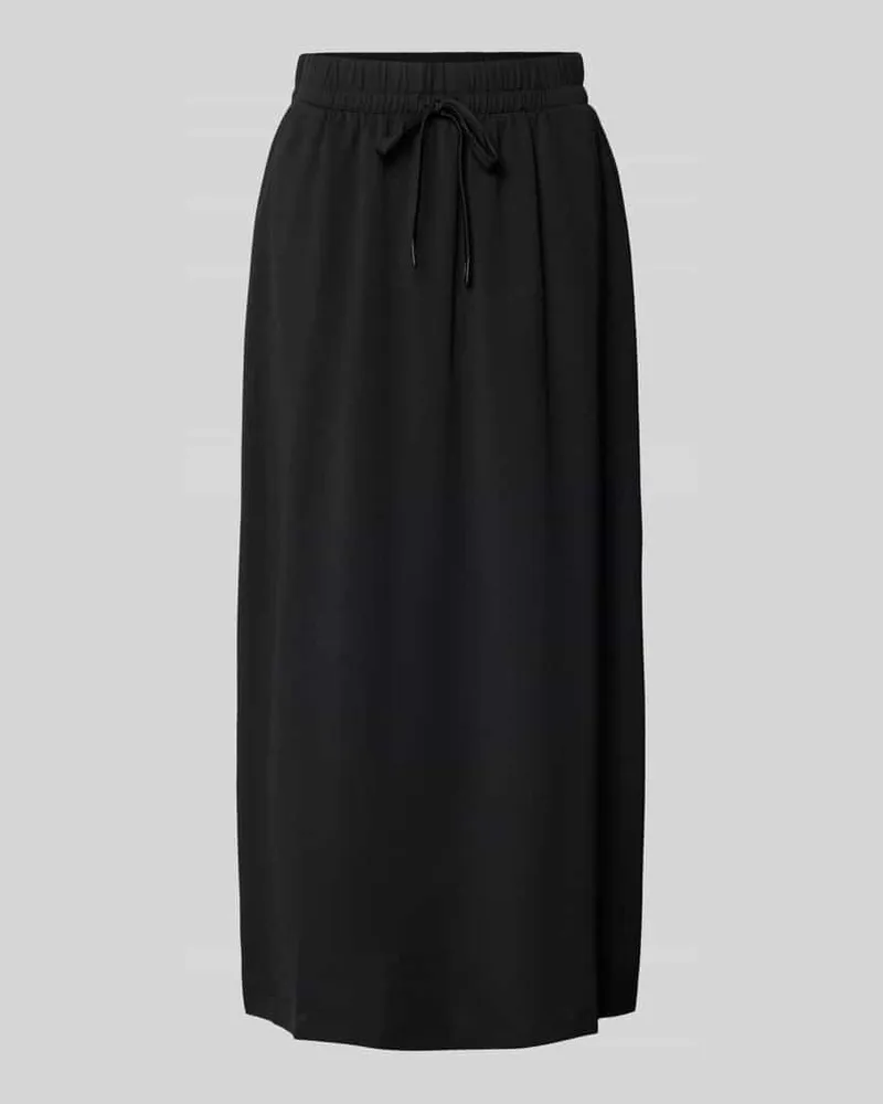 Max Mara Fließender Midi-Rock aus Lyocell-Mix Modell 'PERLE Black