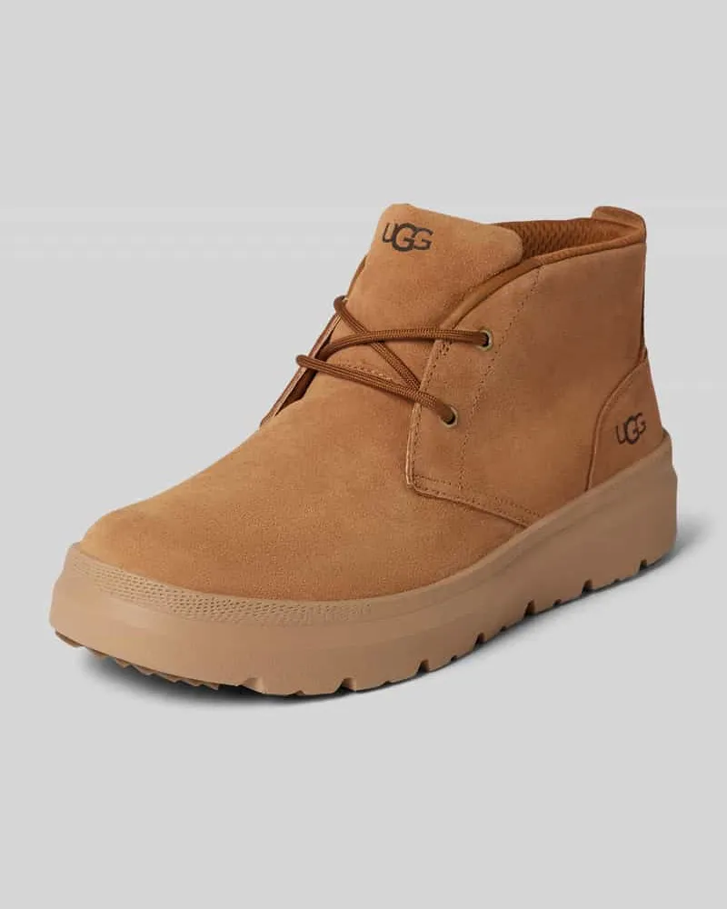 UGG Lederboots mit Label-Print Modell 'BURLEIGH Cognac