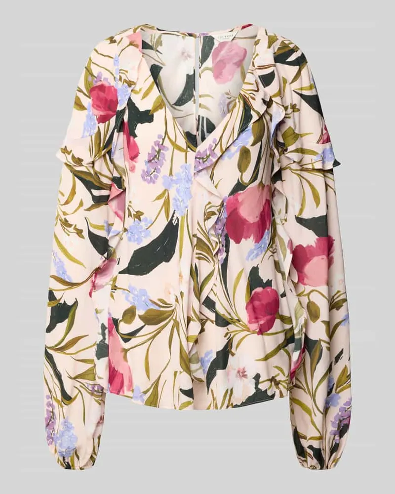 Ted Baker Regular Fit Bluse mit V-Ausschnitt Modell 'minasa Rosa