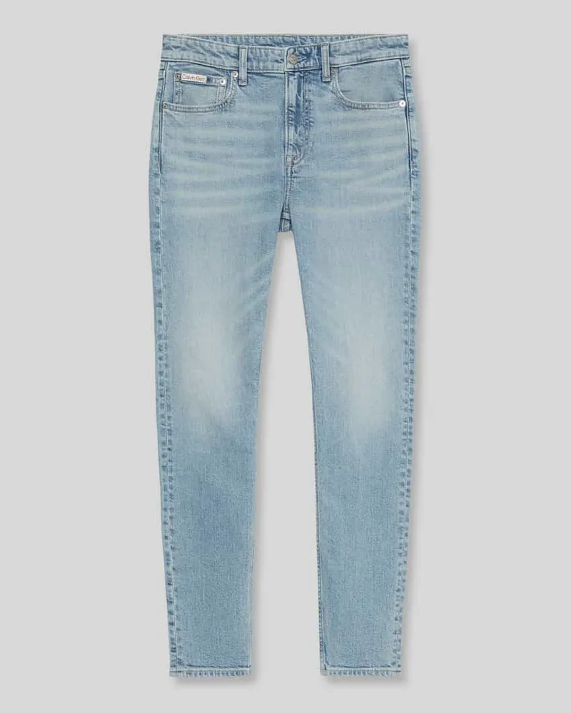 Calvin Klein Tapered Fit Jeans aus Baumwoll-Mix Hellblau