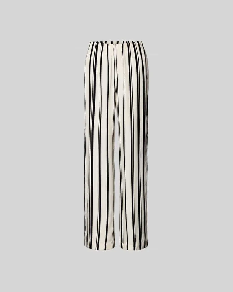 Anine Bing Stoffhose mit elastischem Bund Weiss