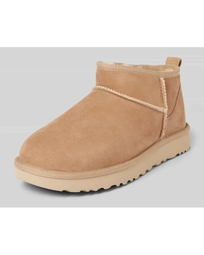 UGG Lederstiefel mit Ziernaht Modell ' CLASSIC ULTRA MINI Sand