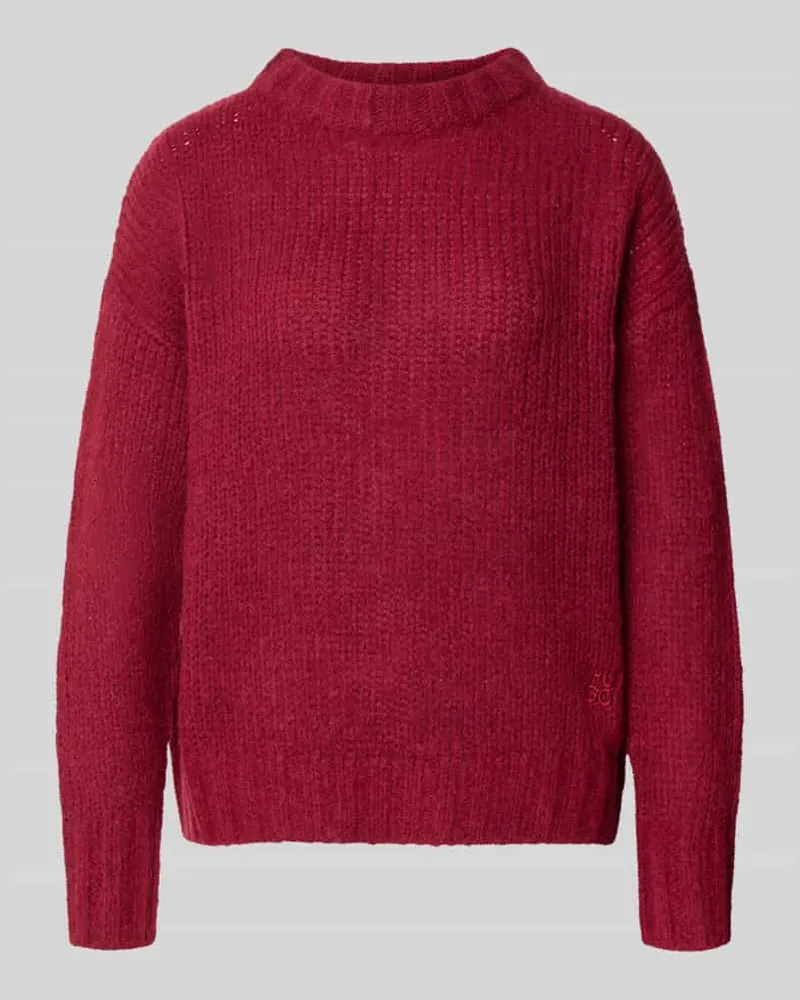 HUGO BOSS Oversized Pullover aus Woll-Mix aus Alpaka-Anteil Modell 'Sloossy Dunkelrot