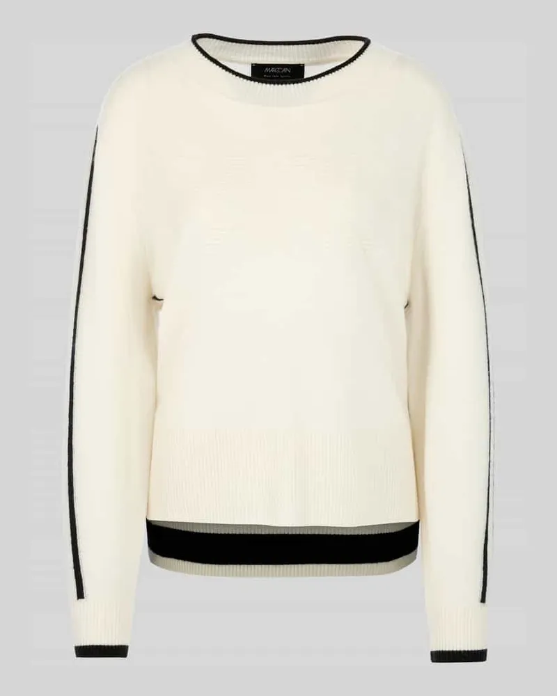 Marc Cain Relaxed Fit Pullover aus Wolle-Alpaka-Mix Weiss