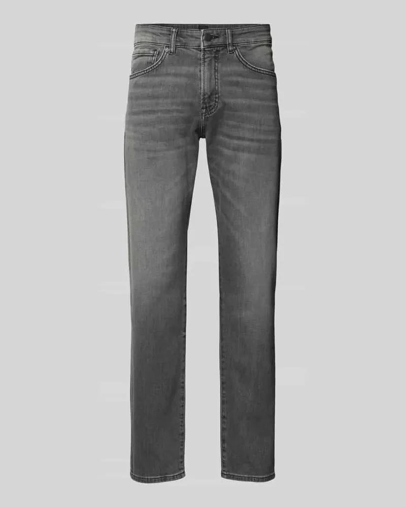 HUGO BOSS Regular Fit Jeans im 5-Pocket-Design Modell 'RE.MAINE BO Mittelgrau