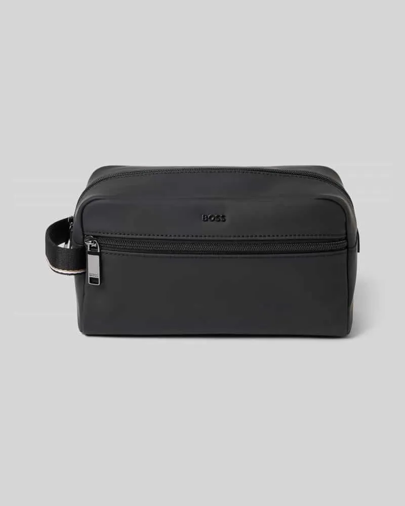HUGO BOSS Kosmetiktasche mit Logo-Schriftzug Black