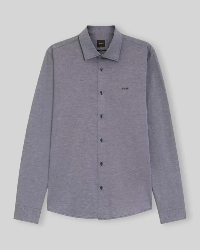 HUGO BOSS Slim Fit Freizeithemd aus reiner Baumwolle Modell 'Mysoft_2 Marine