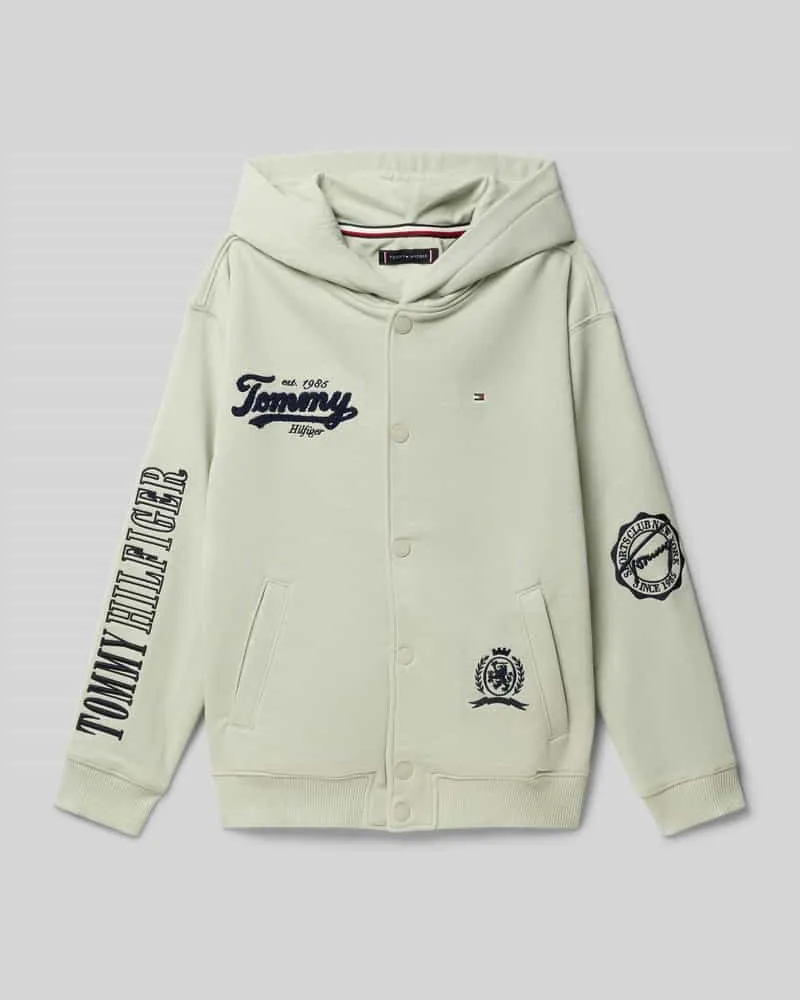 Tommy Hilfiger Regular Fit Sweatjacke aus Baumwoll-Mix Schilf