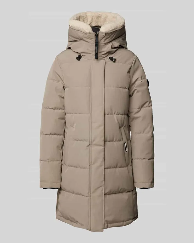 khujo Steppmantel mit Label-Details Modell 'Teddy Taupe