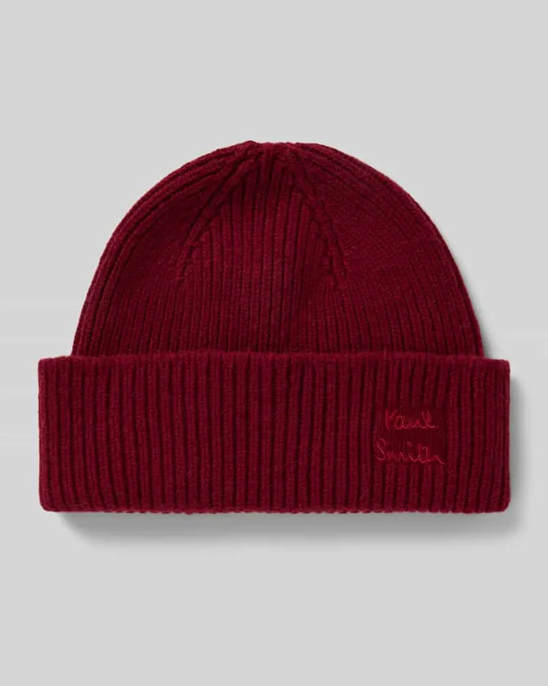 Paul Smith Beanie aus Woll-Kaschmir-Mix Dunkelrot