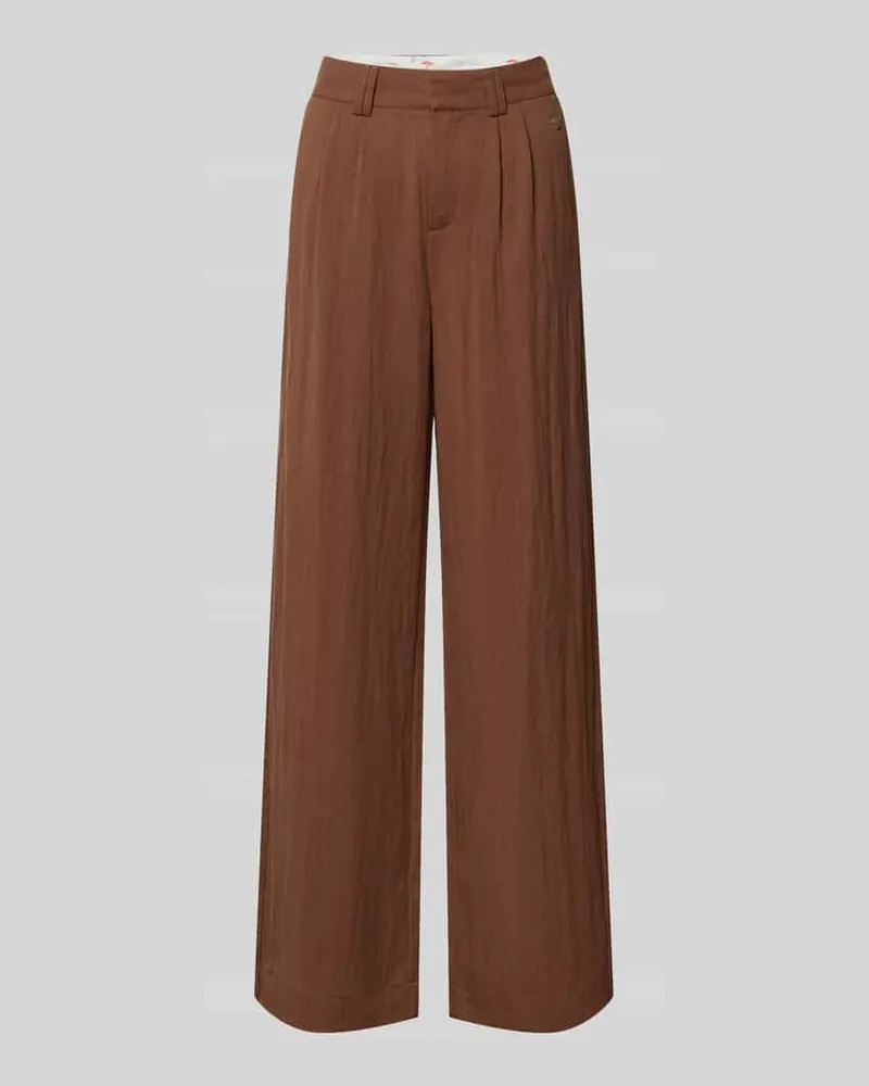 Fynch-Hatton Wide Leg Stoffhose aus Lyocell-Mix Modell 'SOFTTWILL Hellbraun