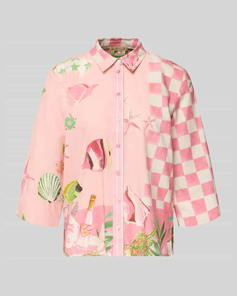 Smith & Soul Bluse aus Viskose-Mix mit Knopfleiste Modell 'Crazy Shirt Pink