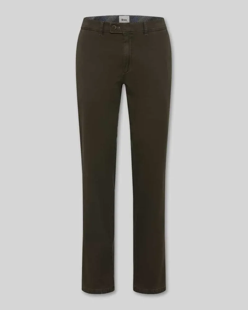 Brax Regular Fit Chino aus Baumwoll-Mix Modell 'Evans Oliv