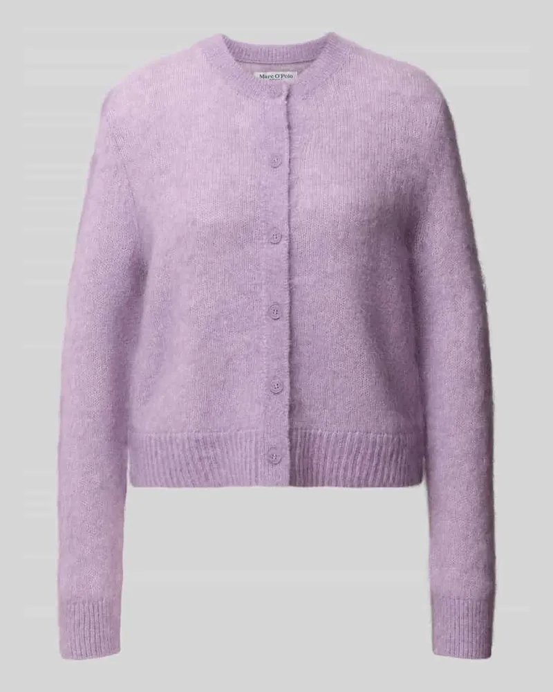 Marc O'Polo Strickjacke aus Mohair mit Label-Detail Flieder