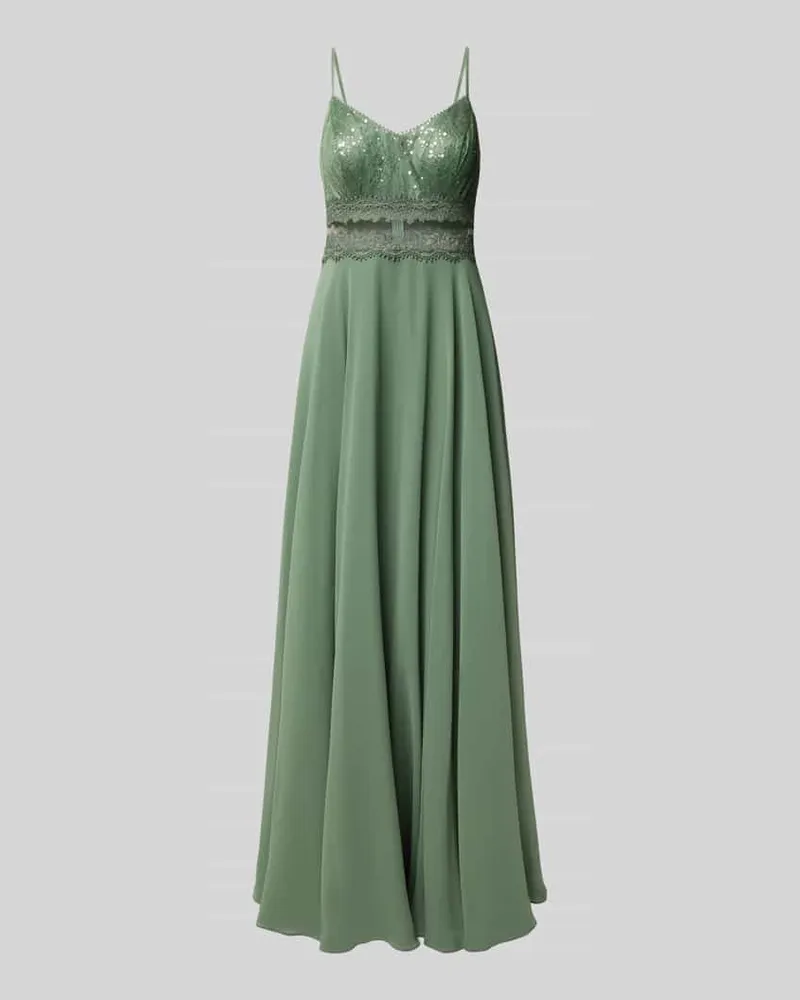 Vera Mont Abendkleid mit Paillettenbesatz Schilf
