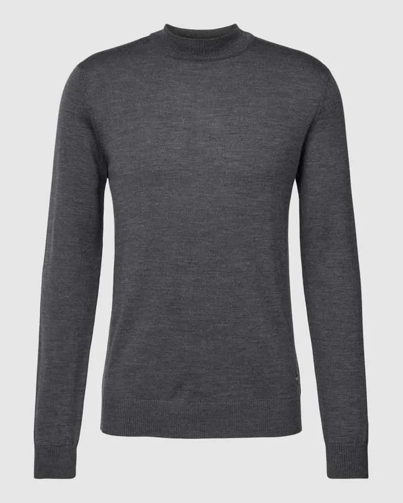 JOOP! Strickpullover mit Rundhalsausschnitt Modell 'Davide Anthrazit