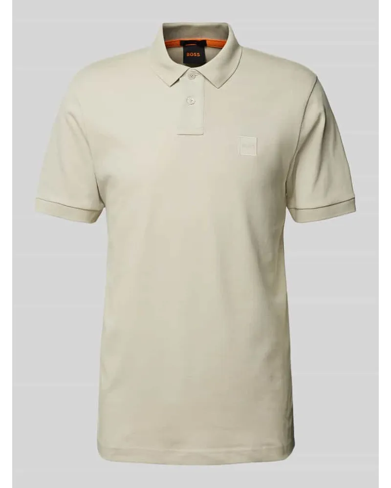 HUGO BOSS Poloshirt mit kurzer Knopfleiste Sand