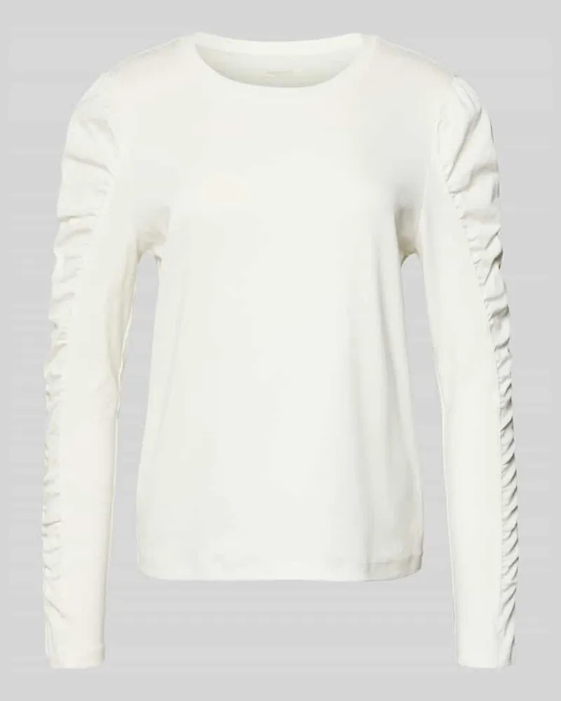Marc Cain Longsleeve mit Puffärmeln und Rundhalsausschnitt Weiss