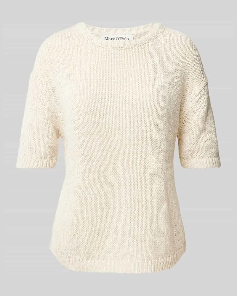 Marc O'Polo Loose Fit Strickpullover mit kurzem Arm Ecru
