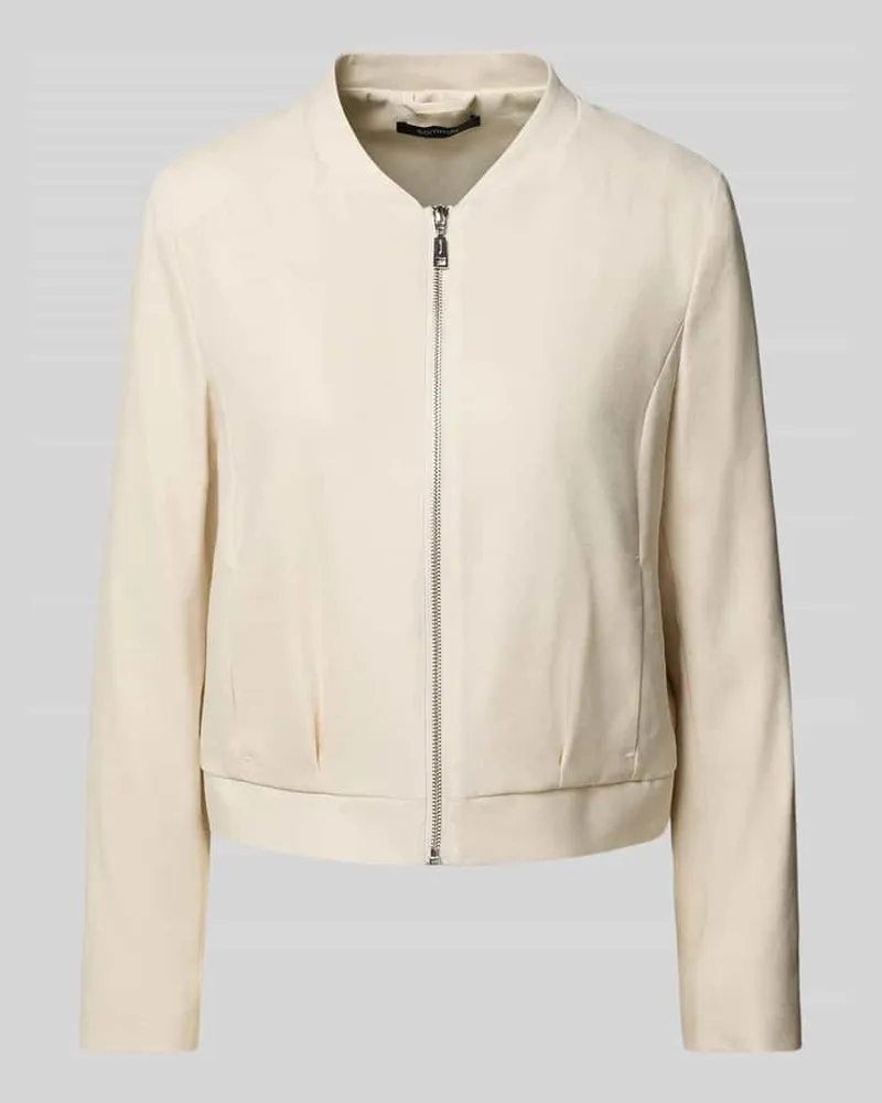 COMMA Regular Fit Blazer aus Viskose-Mix mit Leinen-Anteil Sand