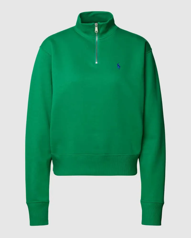 Ralph Lauren Sweatshirt mit Stehkragen und Reißverschluss Grass