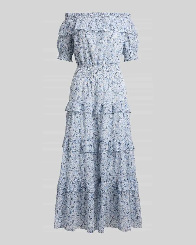 Ralph Lauren Freizeitkleid aus reiner Baumwolle Hellblau