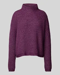 HUGO BOSS Strickpullover mit Stehkragen Modell 'Safineynny Aubergine