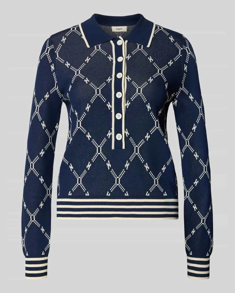 Suncoo Strickpullover aus Viskose-Mix mit Polokragen Marine