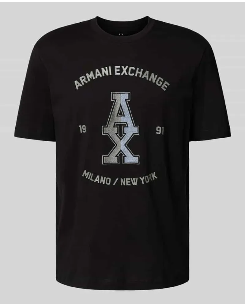 Armani Exchange T-Shirt mit Label-Print Black