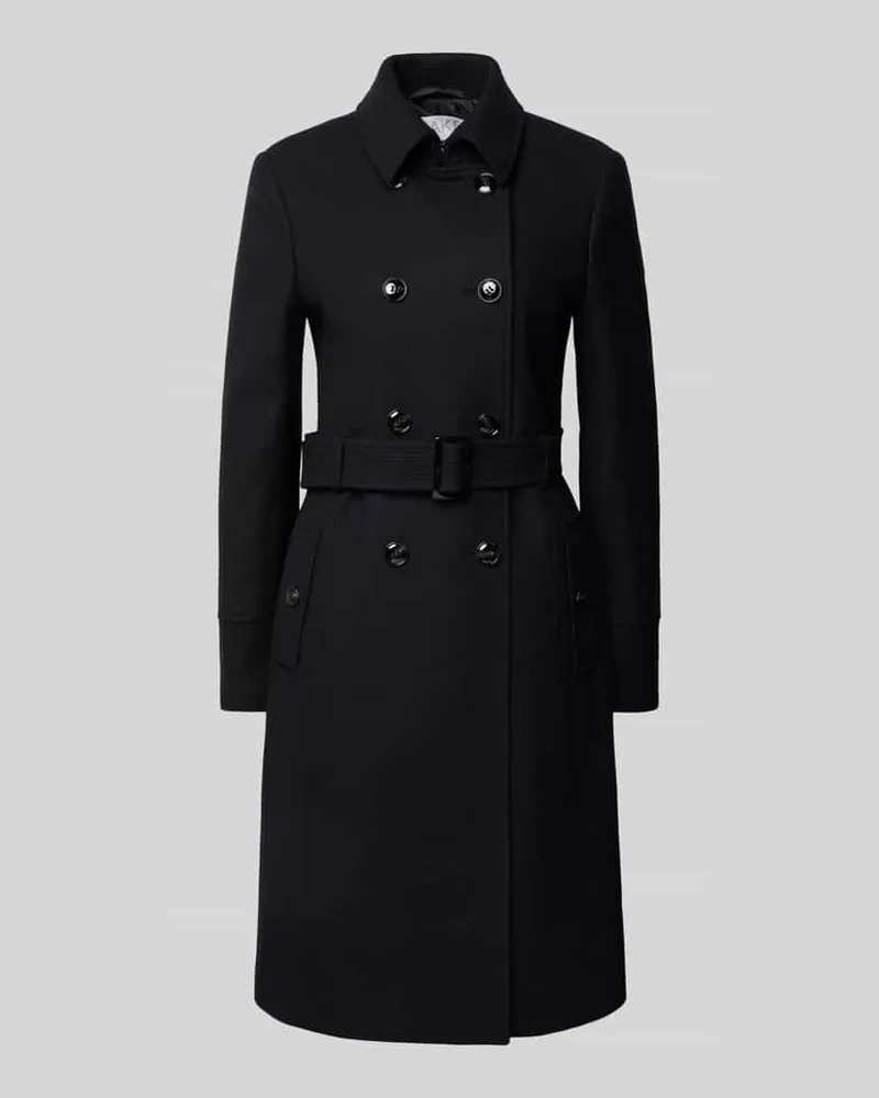 JAKE*S Mantel aus Woll-Mix mit Gürtel Black