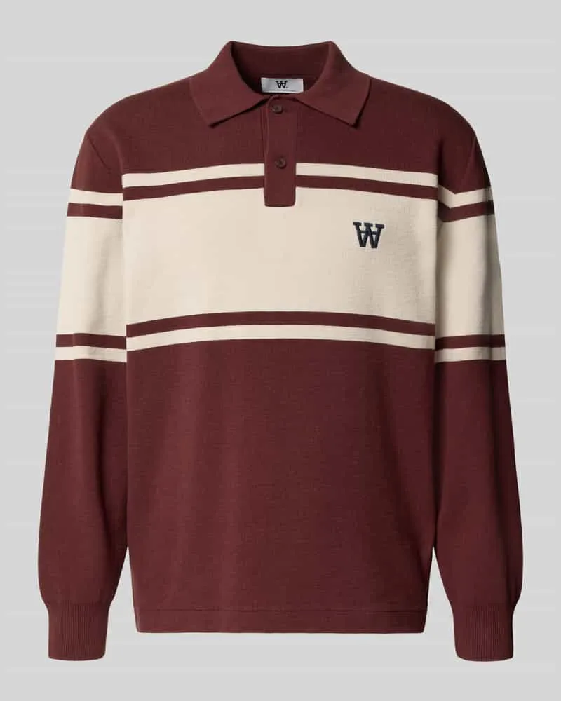Wood Wood Poloshirt mit Label-Stitching Modell 'Curt Bordeaux