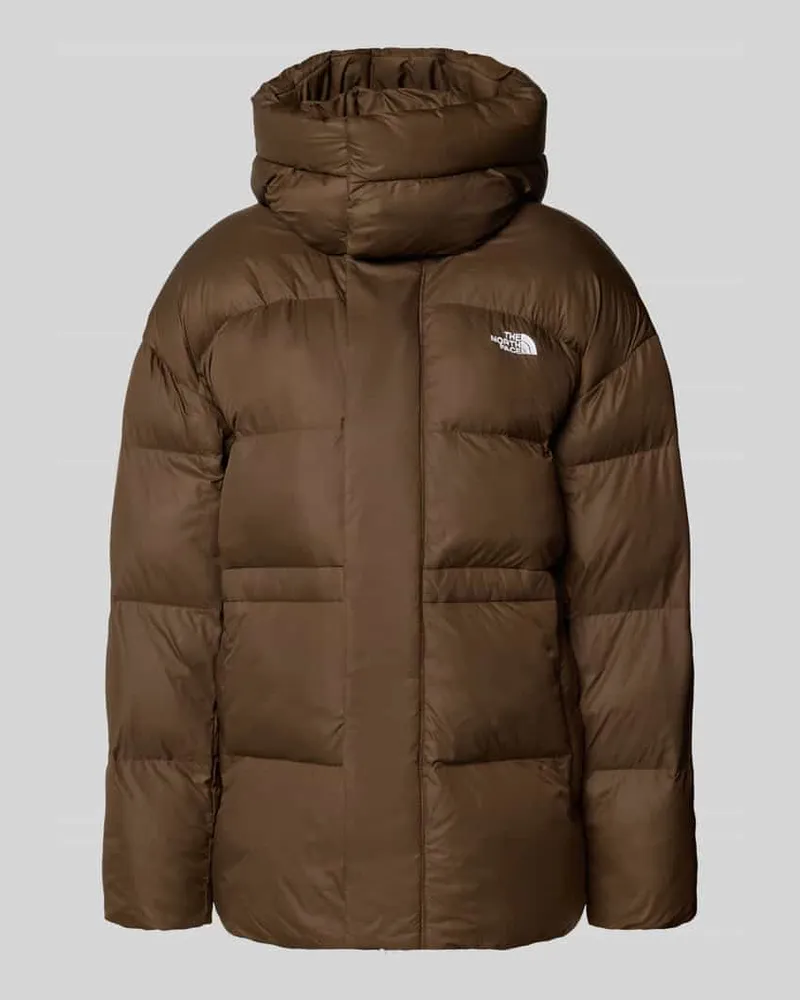 The North Face Oversized Fit Jacke in Stepp-Optik mit Logo-Stitching Dunkelbraun