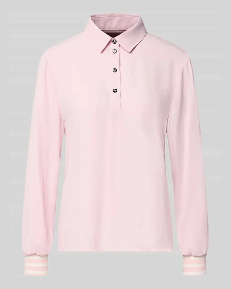 Marc Cain Regular Fit Poloshirt mit elastischen Ärmelabschlüssen Hellrosa