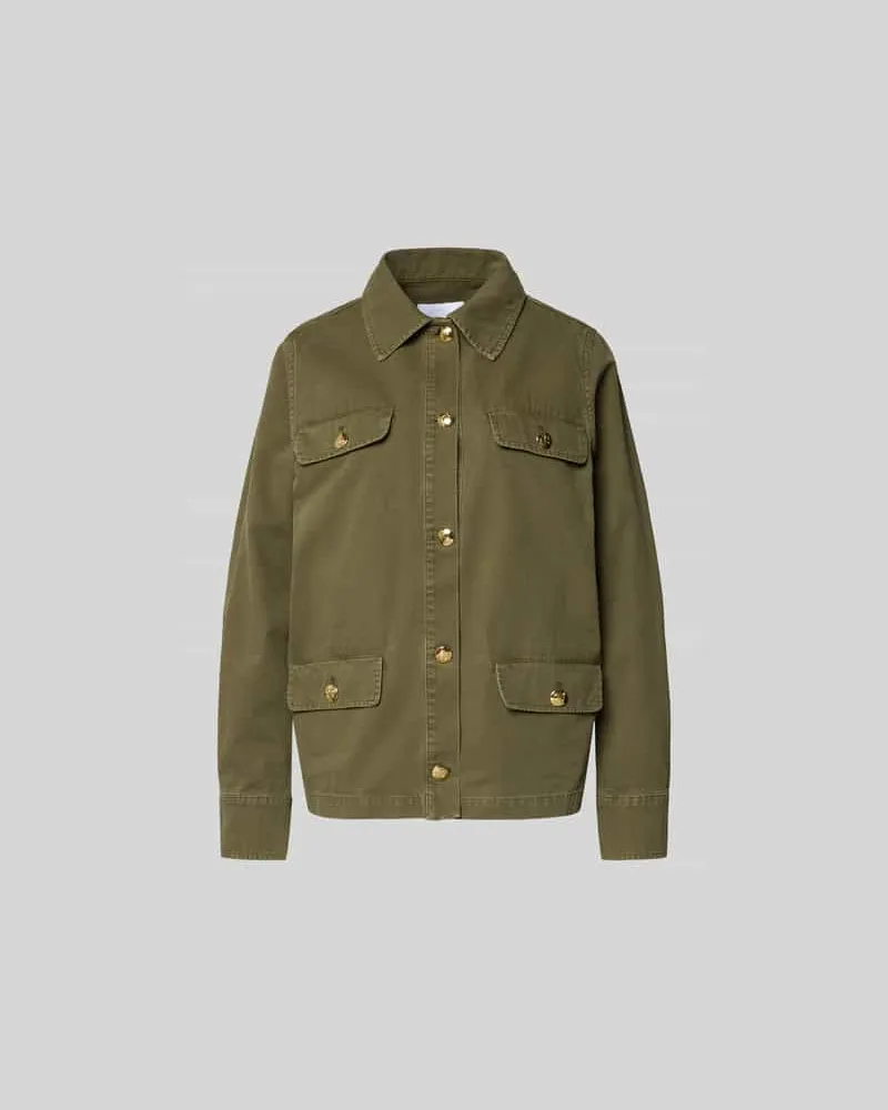 Anine Bing Regular Fit Jacke mit Umlegekragen Khaki