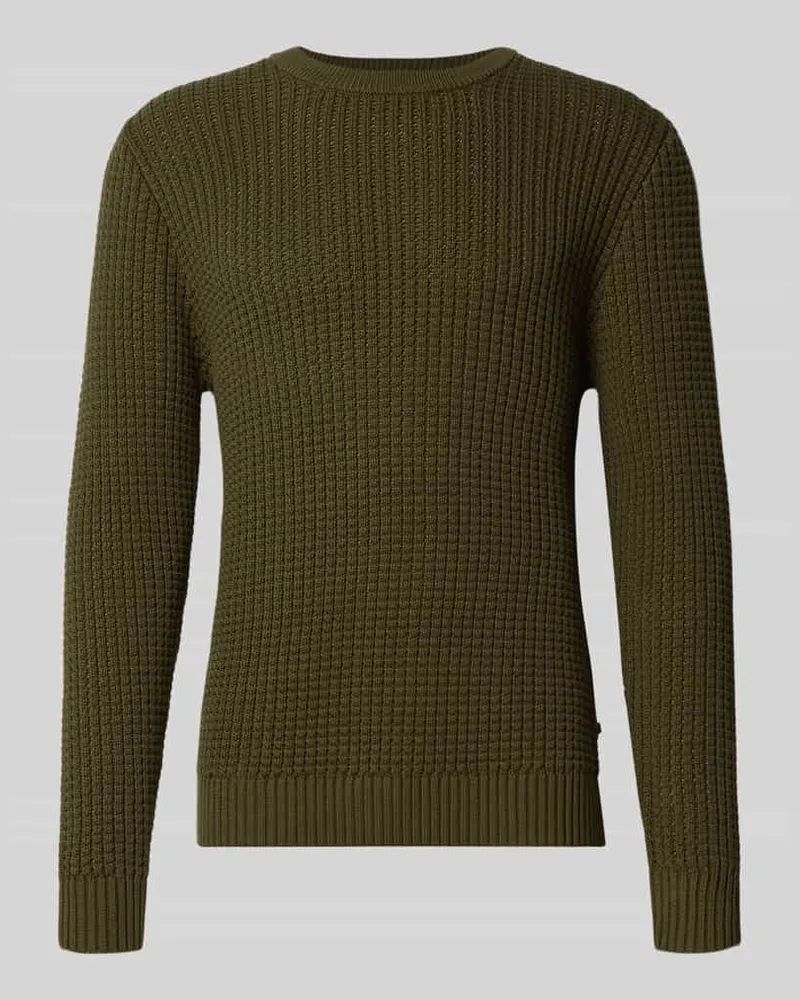 Matinique Strickpullover mit Rundhalsausschnitt Modell 'triton Gruen