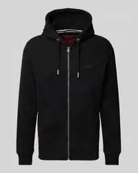 Superdry. Sweatjacke mit Label-Stitching Black