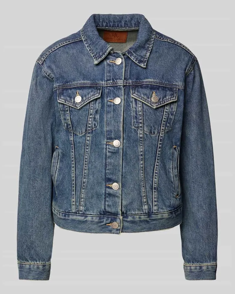 Ralph Lauren Trucker Jacket mit Brustpattentaschen Modell 'PAIZLEY Jeansblau