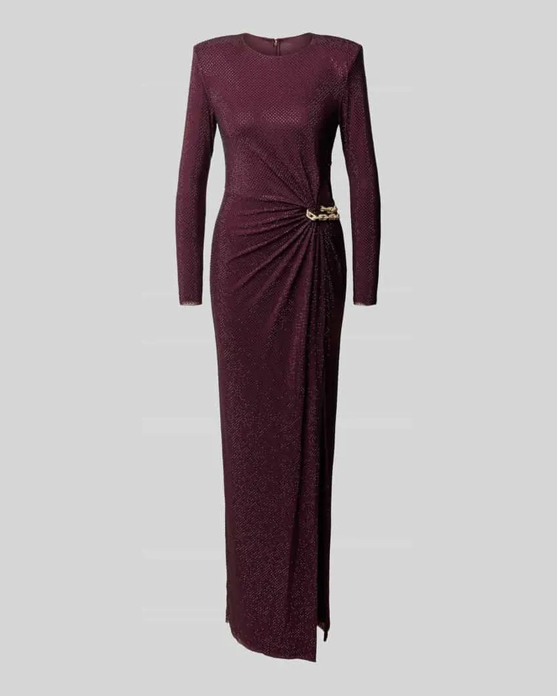 Self-Portrait Abendkleid mit Raffung und Schnallendetail Lila