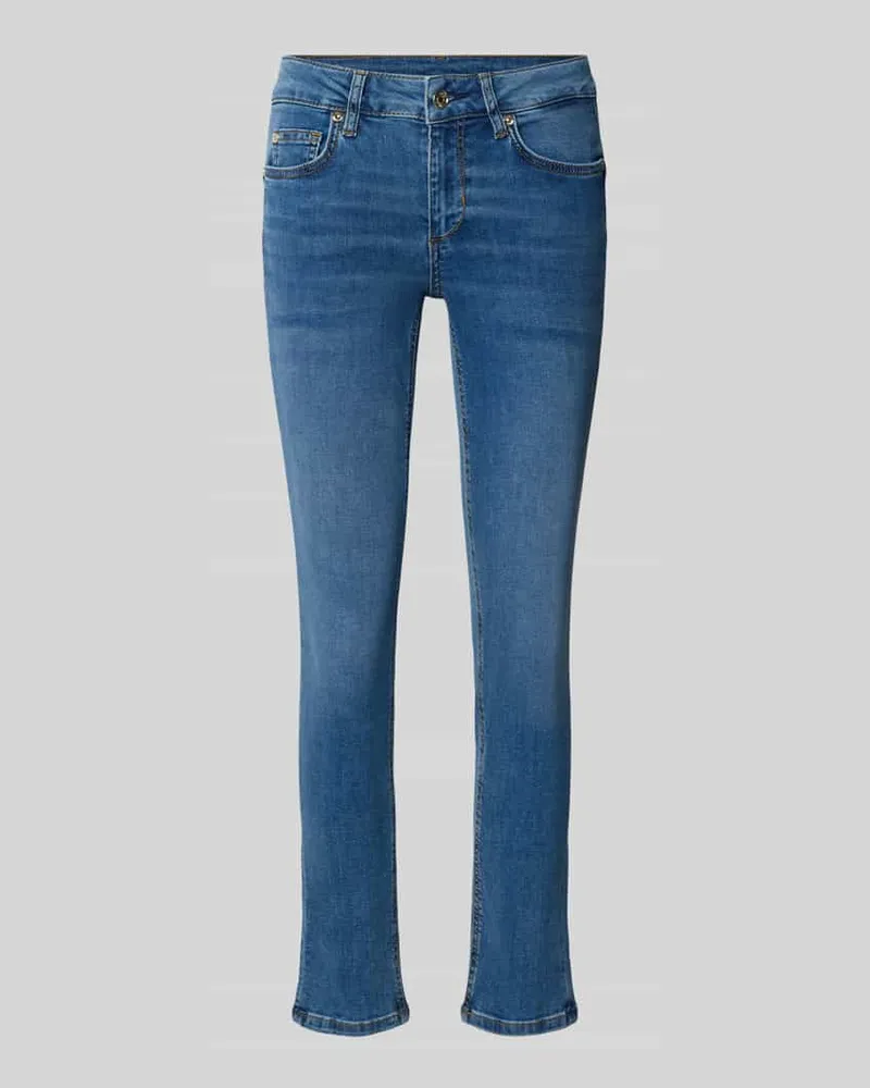 Liu Jo Skinny Fit Jeans aus elastischem Baumwoll-Mix Modell 'MONROE Jeansblau