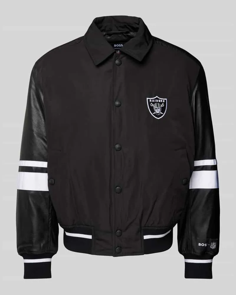 HUGO BOSS Jacke mit Motiv-Stitching Black