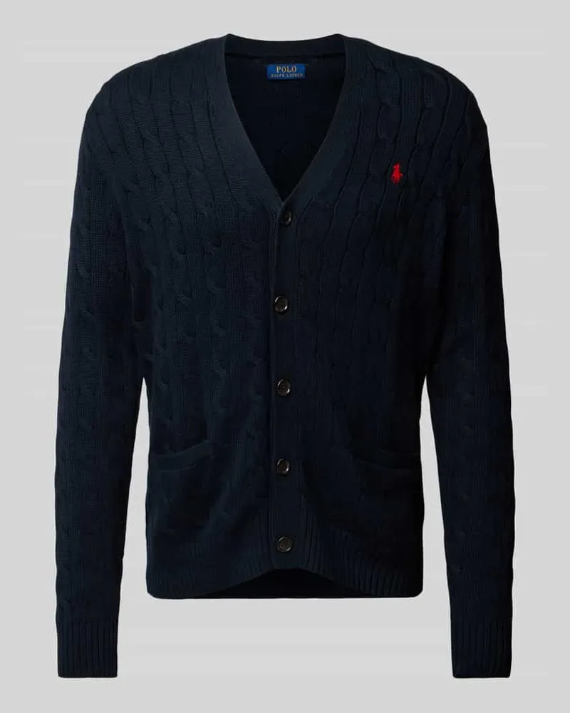 Ralph Lauren Cardigan mit Zopfmuster Marine