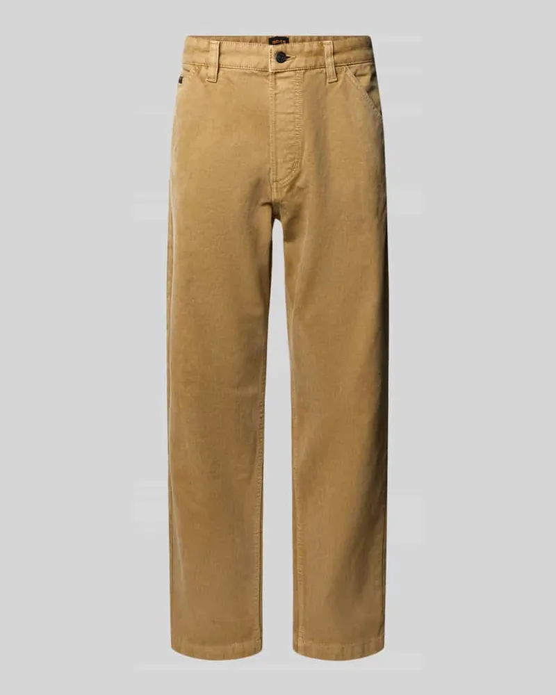HUGO BOSS Straight Fit Jeans aus reiner Baumwolle Modell 'AKRON Beige