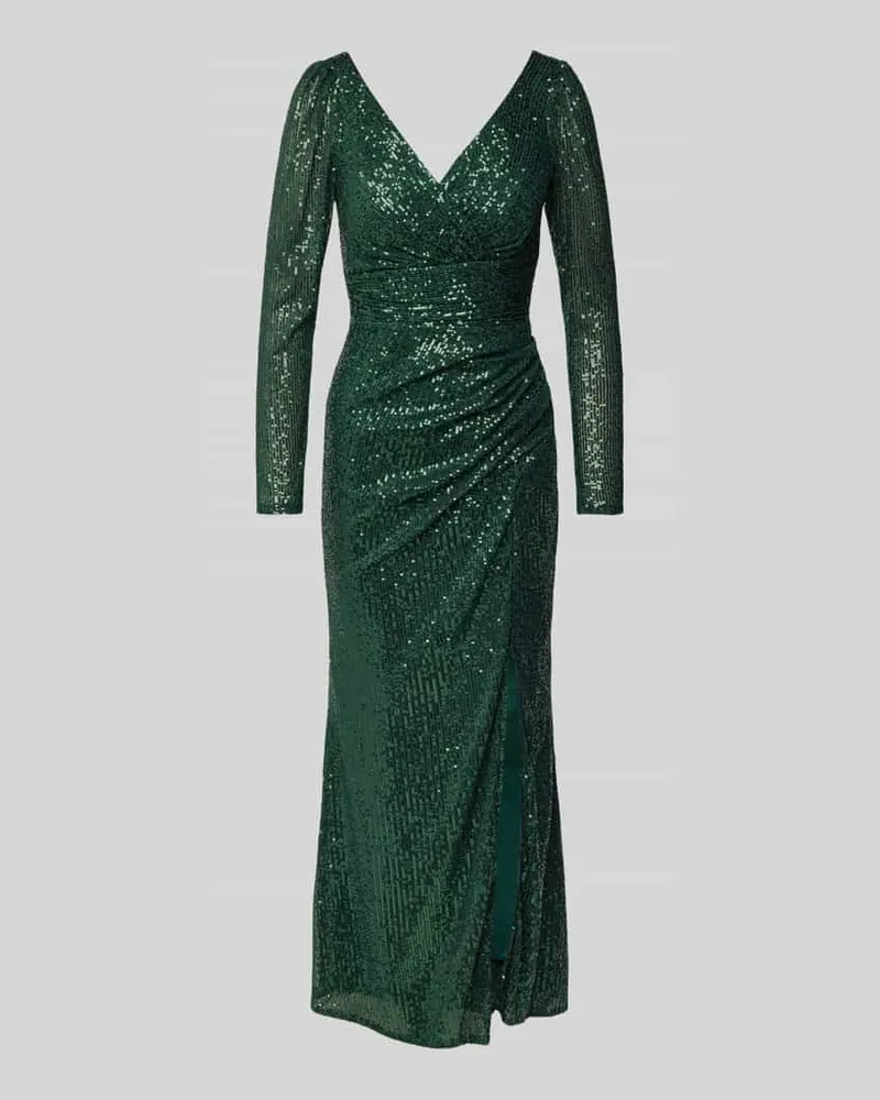 TROYDEN Abendkleid mit Paillettenbesatz Smaragd