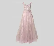 Schimmerndes Abendkleid aus Tüll mit Stitchings
