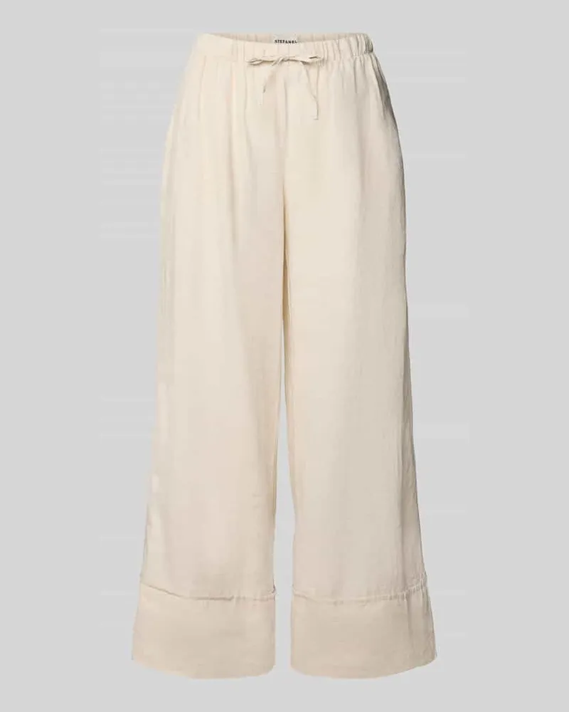 Stefanel Leinenhose mit elastischem Bund Modell 'FLORA Beige